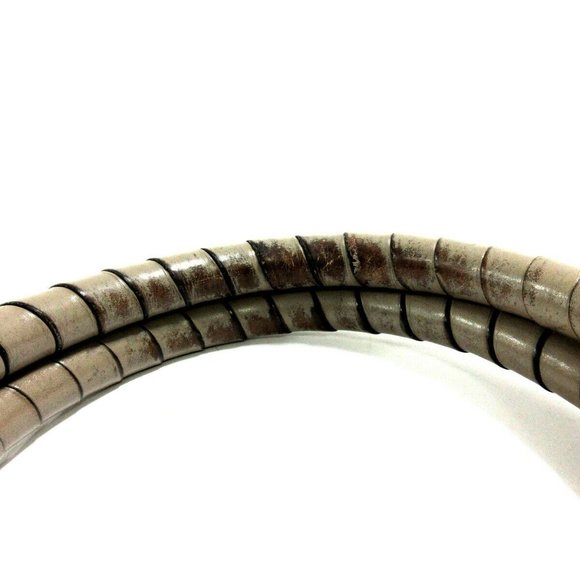 Auth Chloe Marcie Gray Beige Leather Handbag - Picture 6 of 9